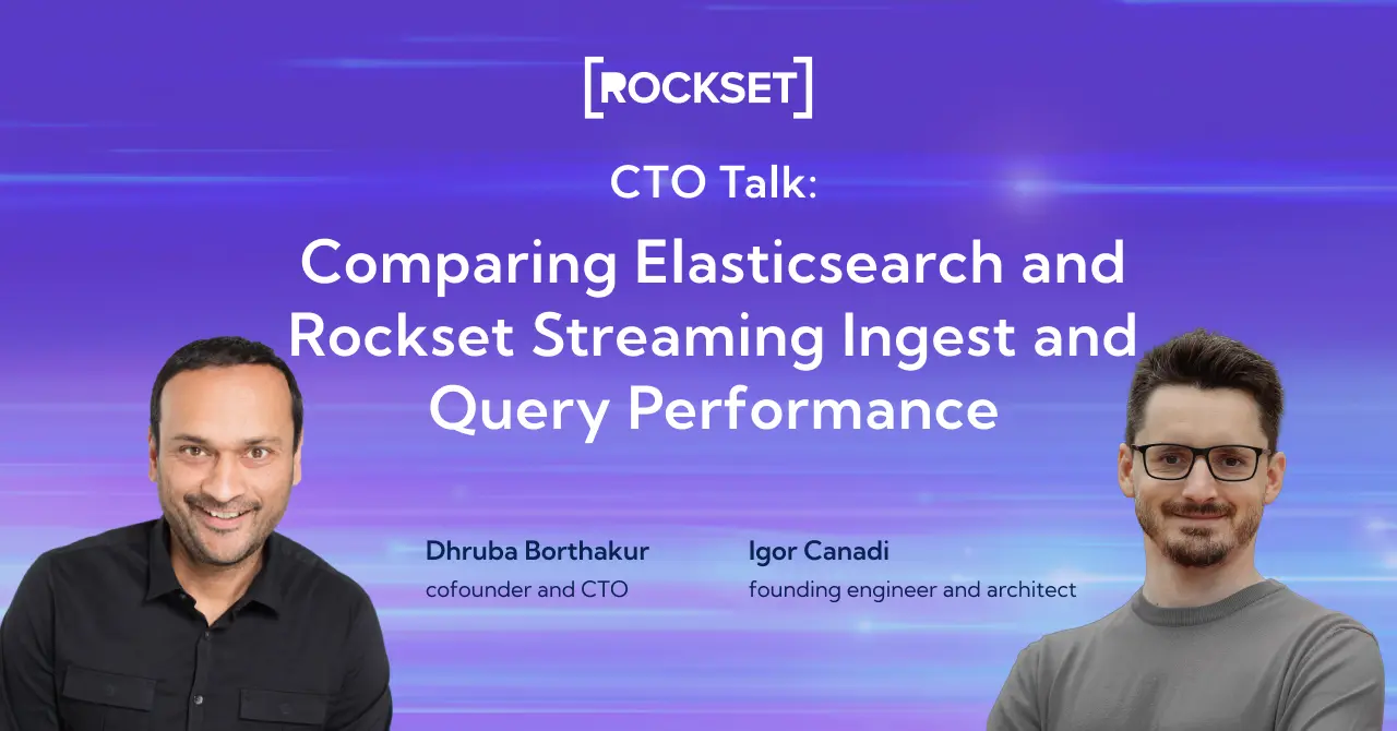 CTO Talk: Comparing Elasticsearch and Rockset Streaming Ingest and Query Performance